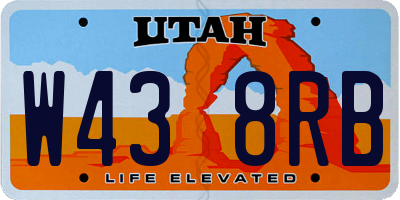 UT license plate W438RB