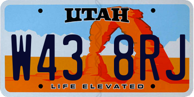 UT license plate W438RJ