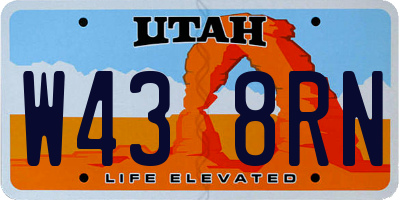 UT license plate W438RN