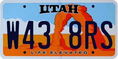 UT license plate W438RS