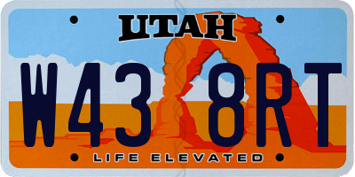 UT license plate W438RT