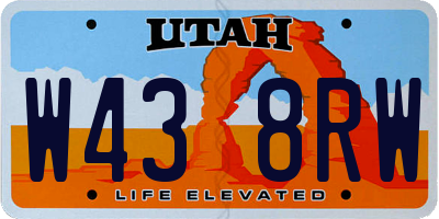 UT license plate W438RW