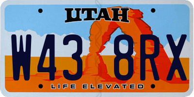 UT license plate W438RX