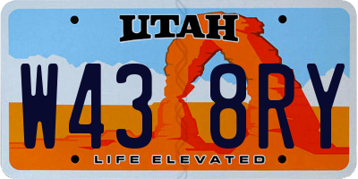 UT license plate W438RY