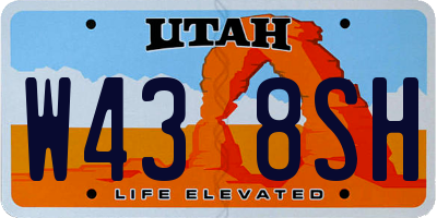 UT license plate W438SH