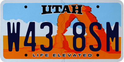 UT license plate W438SM