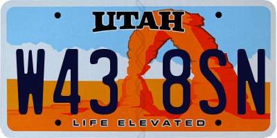 UT license plate W438SN