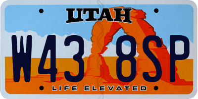 UT license plate W438SP