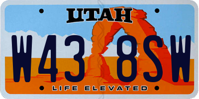 UT license plate W438SW