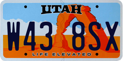 UT license plate W438SX