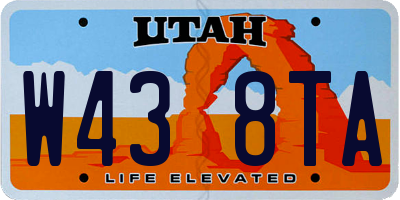 UT license plate W438TA