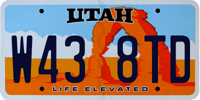 UT license plate W438TD
