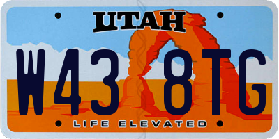 UT license plate W438TG