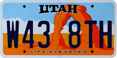 UT license plate W438TH