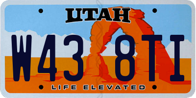 UT license plate W438TI