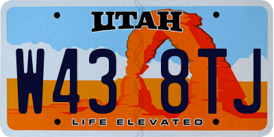 UT license plate W438TJ