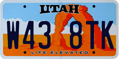 UT license plate W438TK