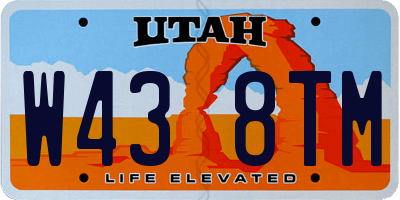 UT license plate W438TM