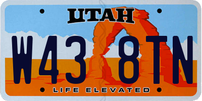 UT license plate W438TN