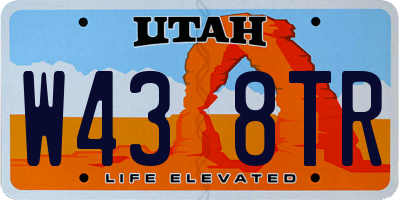 UT license plate W438TR