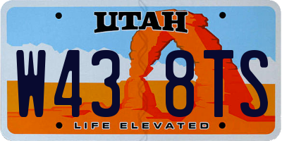 UT license plate W438TS
