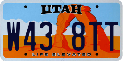 UT license plate W438TT
