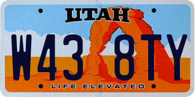 UT license plate W438TY