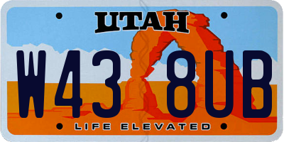UT license plate W438UB