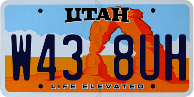 UT license plate W438UH