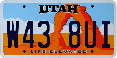 UT license plate W438UI
