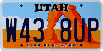 UT license plate W438UP