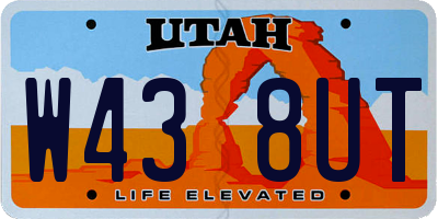 UT license plate W438UT