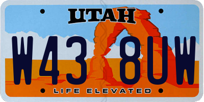 UT license plate W438UW