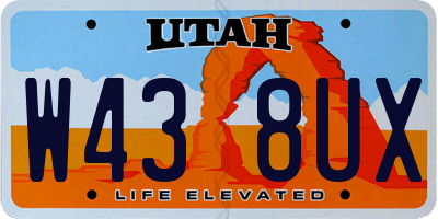UT license plate W438UX