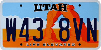 UT license plate W438VN