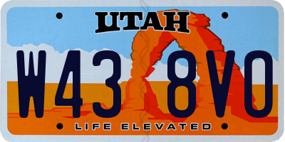 UT license plate W438VO