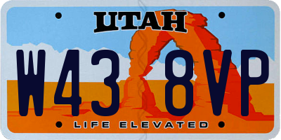 UT license plate W438VP