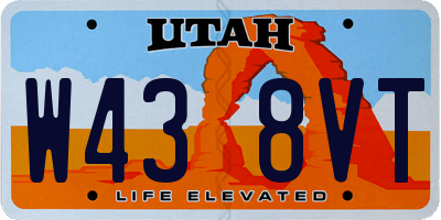 UT license plate W438VT