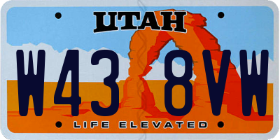UT license plate W438VW
