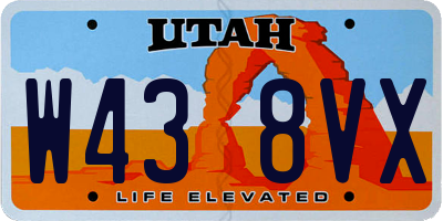 UT license plate W438VX