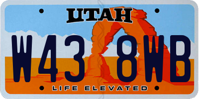 UT license plate W438WB