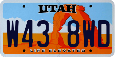 UT license plate W438WD