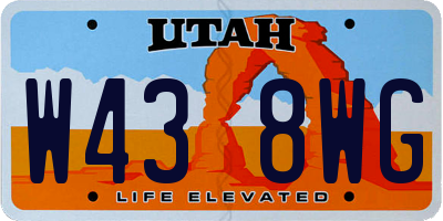 UT license plate W438WG