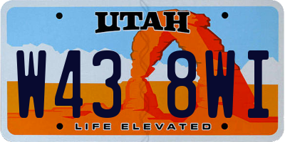 UT license plate W438WI