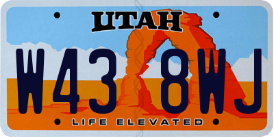 UT license plate W438WJ