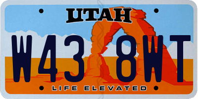 UT license plate W438WT