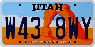 UT license plate W438WY