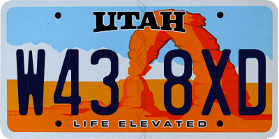 UT license plate W438XD