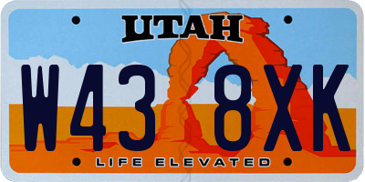 UT license plate W438XK