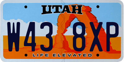 UT license plate W438XP